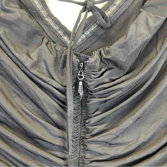 Rosetta Getty Collective Off The Shoulder Ruched Bodice Midi dress black - 12 - Picture 10 of 12